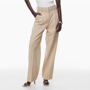 Aritzia Effortless Pants in color Heather Oat Beige, Size 0